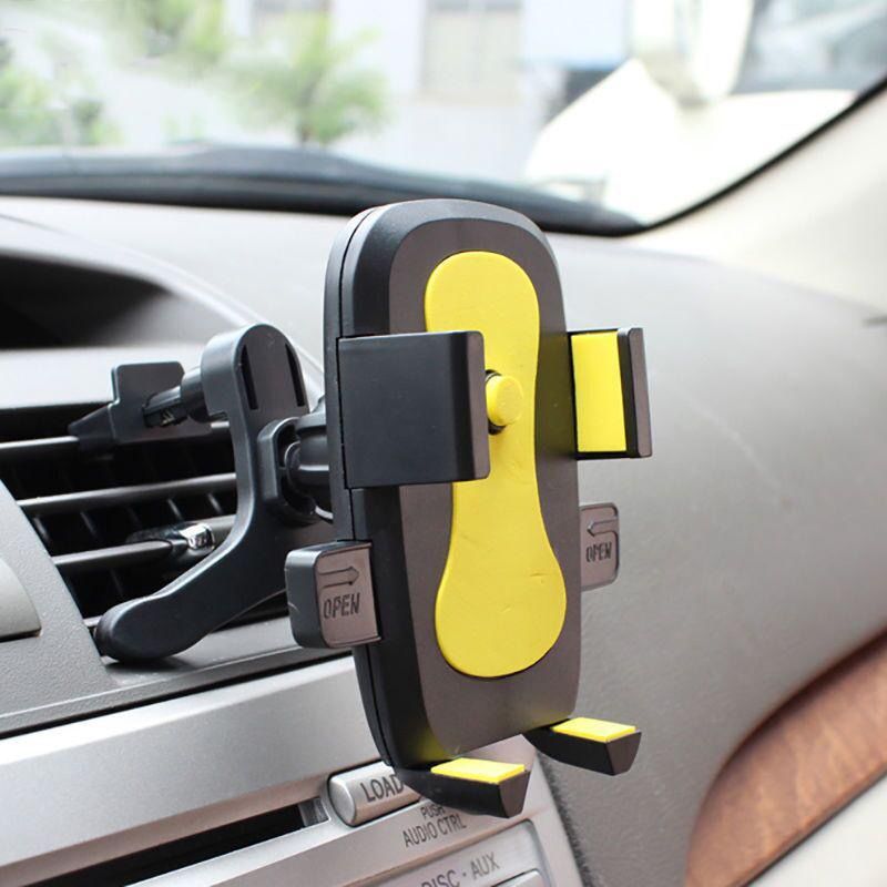 Vehicular mobile phone holder Multi-functional navigation bracket 360-degree rotating air outlet mobile phone frame for car navigation bracket