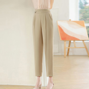 Nine-point suit harem pants for women summer thin 2024 new high m waist slim slim straight leg pants