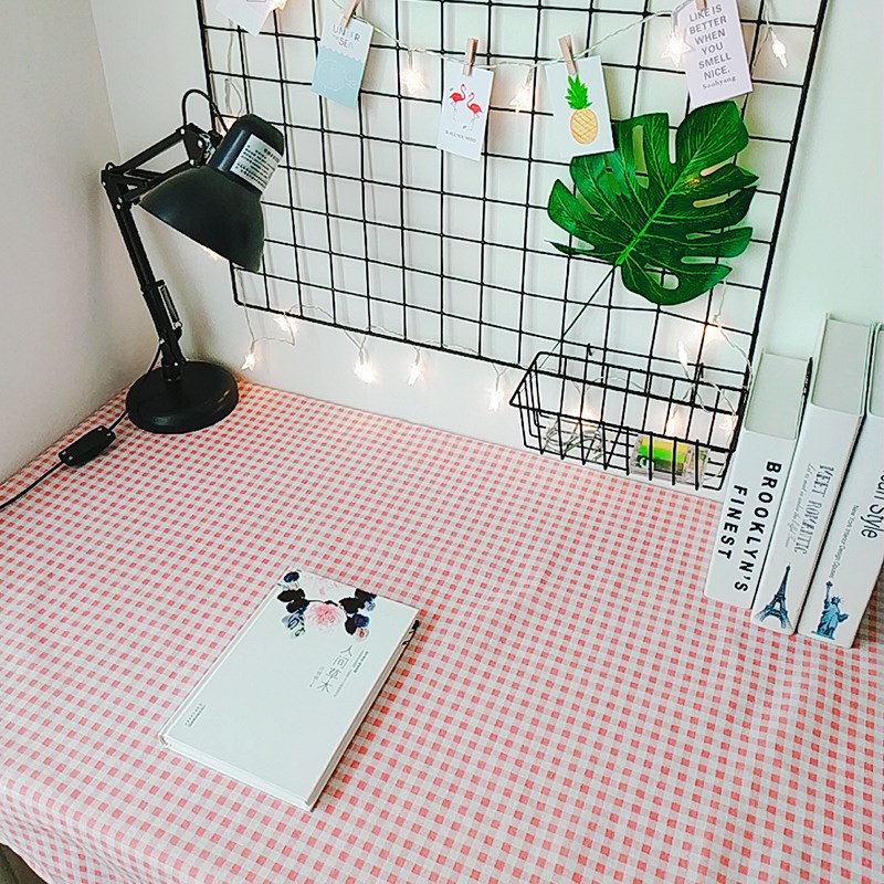 Net Red Table Bins Girl Hearts Cotton Linen Fabric Plaid Students Little Clear New Red Photo Background Cloth Decoration
