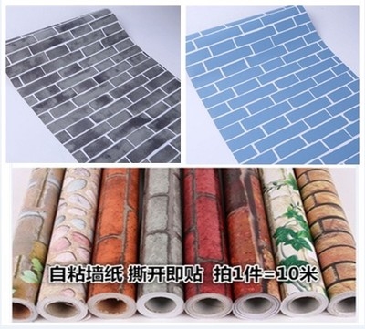 Room Exterior Wall Sticker waterproof sunscreen Self-adhesive Balcony Decorated Wall Stickers Desktop Stickler Book Net Red Brick