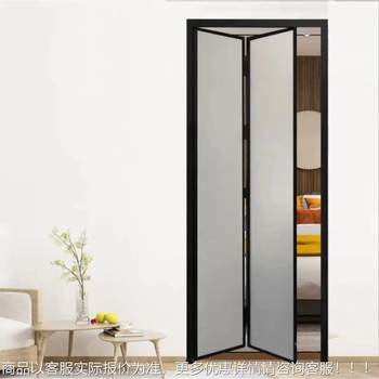 Extremely narrow folding door bathroom door kitchen waterproof moisture-proof titanium magnesium aluminum alloy factory direct sales space saving