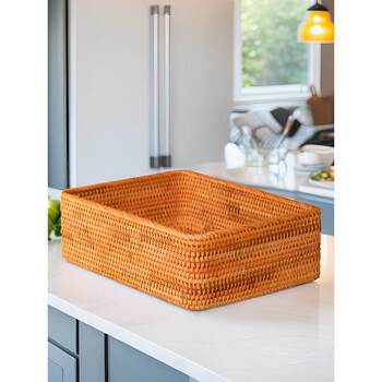 Vietnamese autumn rattan woven storage basket desktop sundries retail storage basket natural plant rattan purely hand-woven