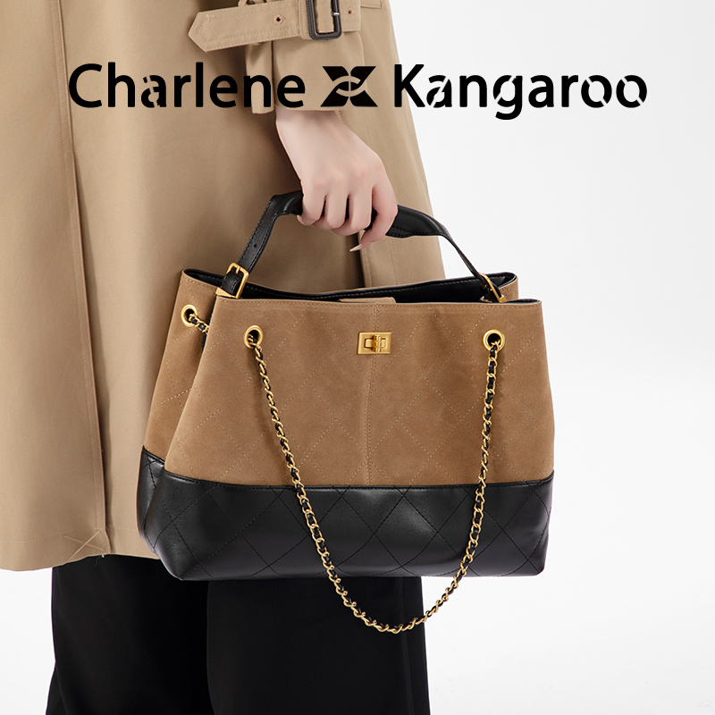 Dreammodel Small Fragrant Style Quilted Chain Tote Bag for Women 2026 New Retro Commuter Large Capacity Crossbody Bag
