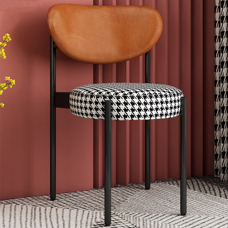 Nordic modern minimalist home chair houndstooth dining chair back creative leisure chair makeup stool dining room desk