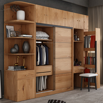 Wardrobe modern simple corner large wardrobe bedroom cabinet Nordic moving door home master bedroom sliding door combination wardrobe