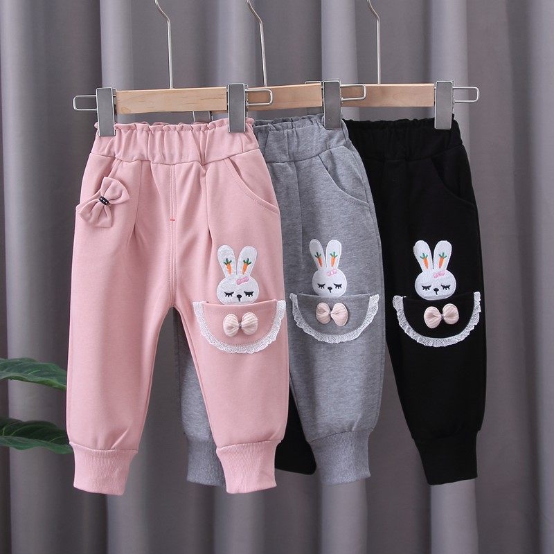 Balabala girl baby pants spring and autumn new girls' pants 1-3 years old children's casual trousers outer wear foreign style