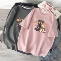 New Pint Balara Child White Short Sleeve Pure Cotton T Shirt 2022 Summer Dress New Ocean Gas Girl Loose Cubs