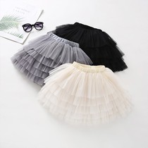 New pint Balabala girl yarn dress summer half body dress baby girl short skirt princess dress Korean version child fluffy skirt