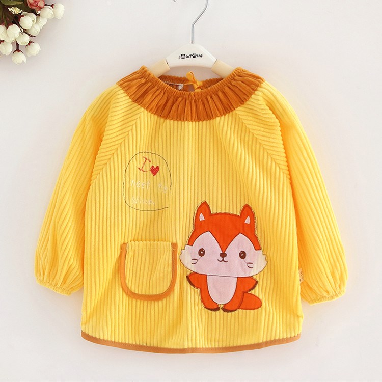 Blouses 1-2-3-year-old dining enclosure Anti-wearing hood Waterproof Apron jacket with 0-1-2-year-old male Bao Bao Eating Hood Clothing