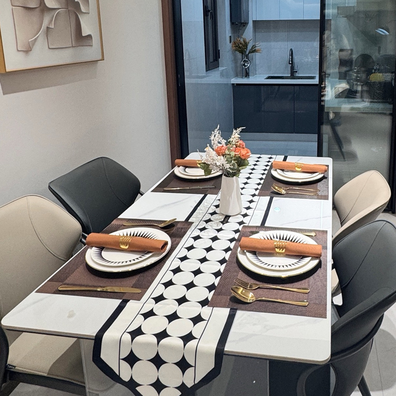 Modern Minimalist Light Luxury Model Home Dining Table Setting Western Tableware Set Sales Office Furniture Store Table Setting