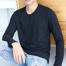 秋季长袖T恤男士纯色打底衫