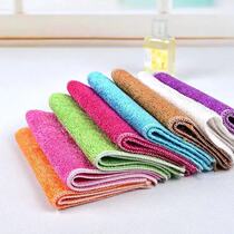Thickened and enlarged bamboo fiber color non-stained oil kitchen dishwashing cloth dish towel magic clean absorbent cloth