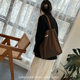 Coke Retro Coffee-Colored Pure Cotton Fine Canvas Bag Korean Style ins Student Class Bag Harajuku Simple Shoulder Shopping Bag