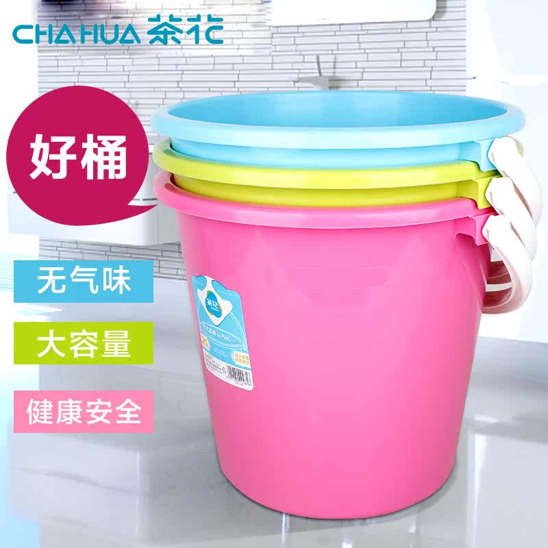Tea Flower Bucket Plastic Household Hand Thickened with lid storage bucket Large Number of buckets Bucket Car Wash Bucket Wash Mop Bucket