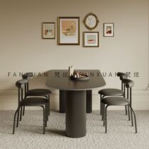 Cream style slate dining table and chair combination small apartment island dining table integrated simple dining table home wall dining table