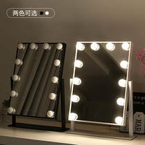 Dressing mirror ins Internet celebrity led makeup mirror with light bulb mirror girl dormitory desktop large intelligent fill light desktop