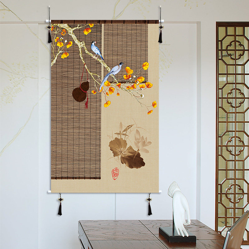 New Chinese Classical Zen retro style hanging painting cloth art Living room Xuanguan Electric meter box shelter decorated with tapestry tapestry tapestry