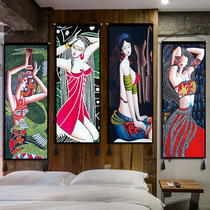 Bed and breakfast decoration hanging cloth Hotel Inn Ethnic style hanging painting Living room Corridor passage Bedroom fabric tapestry Tapestry