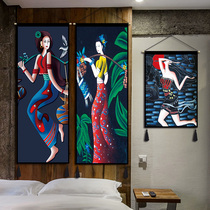Bed and breakfast decoration Yunnan ethnic minority wind hanging cloth hanging painting Hotel Inn Hotel bedroom living room wall cloth tapestry
