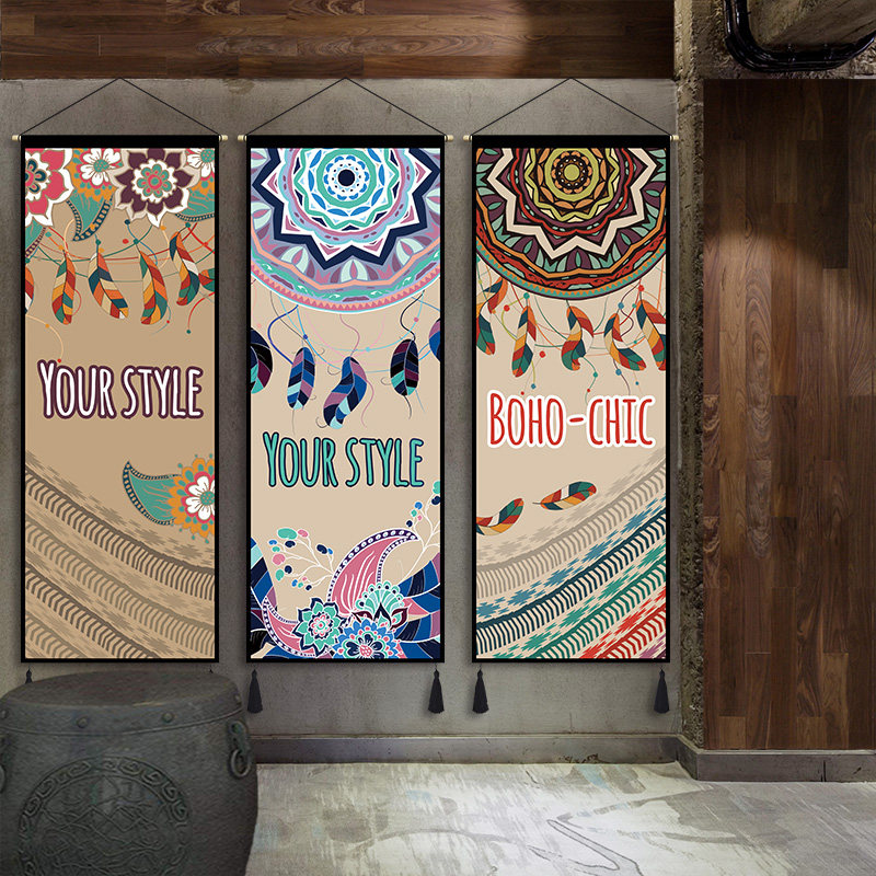 Bohemian hanging bed and breakfast decoration hanging painting Ethnic style inn Living room background cloth Bedroom room fabric tapestry