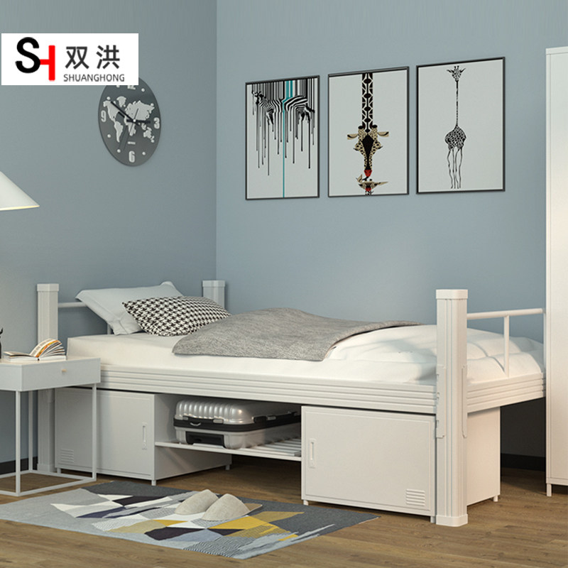 Dormitory iron frame single bed school double modern minimalist bed staff dormitory double steel frame bed single iron frame bed
