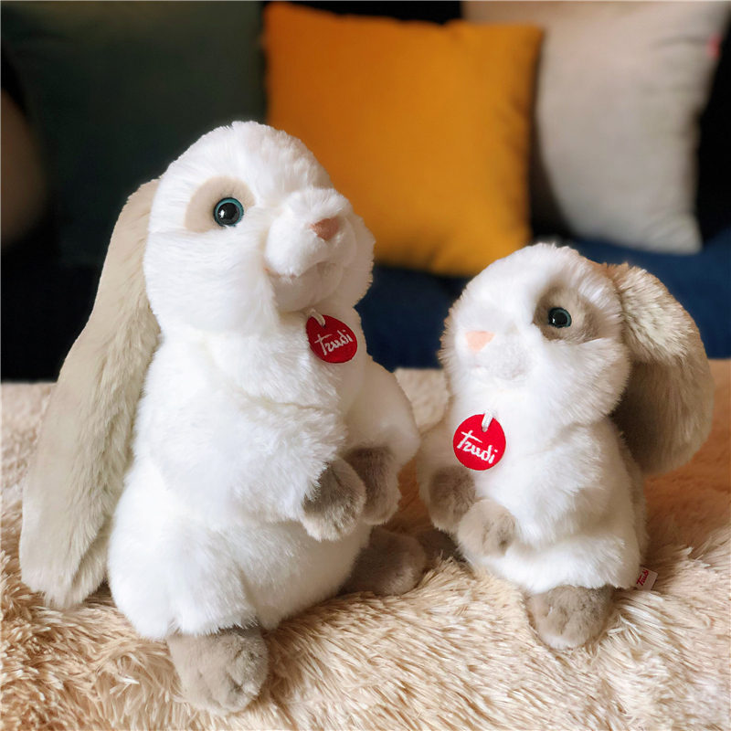 Italian Trudi White Moonlight Rabbit Plush Toy Little White Rabbit Doll Cute Plushie Girl Gift Doll