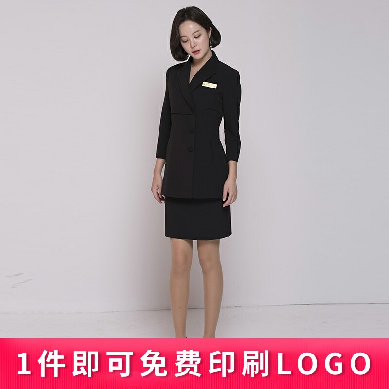Dochi Autumn Winter Suit Women's Professional Dress Temperament Goddess Van Zheng Installed Hotel Manager Sleeve Dress Beautician work clothes