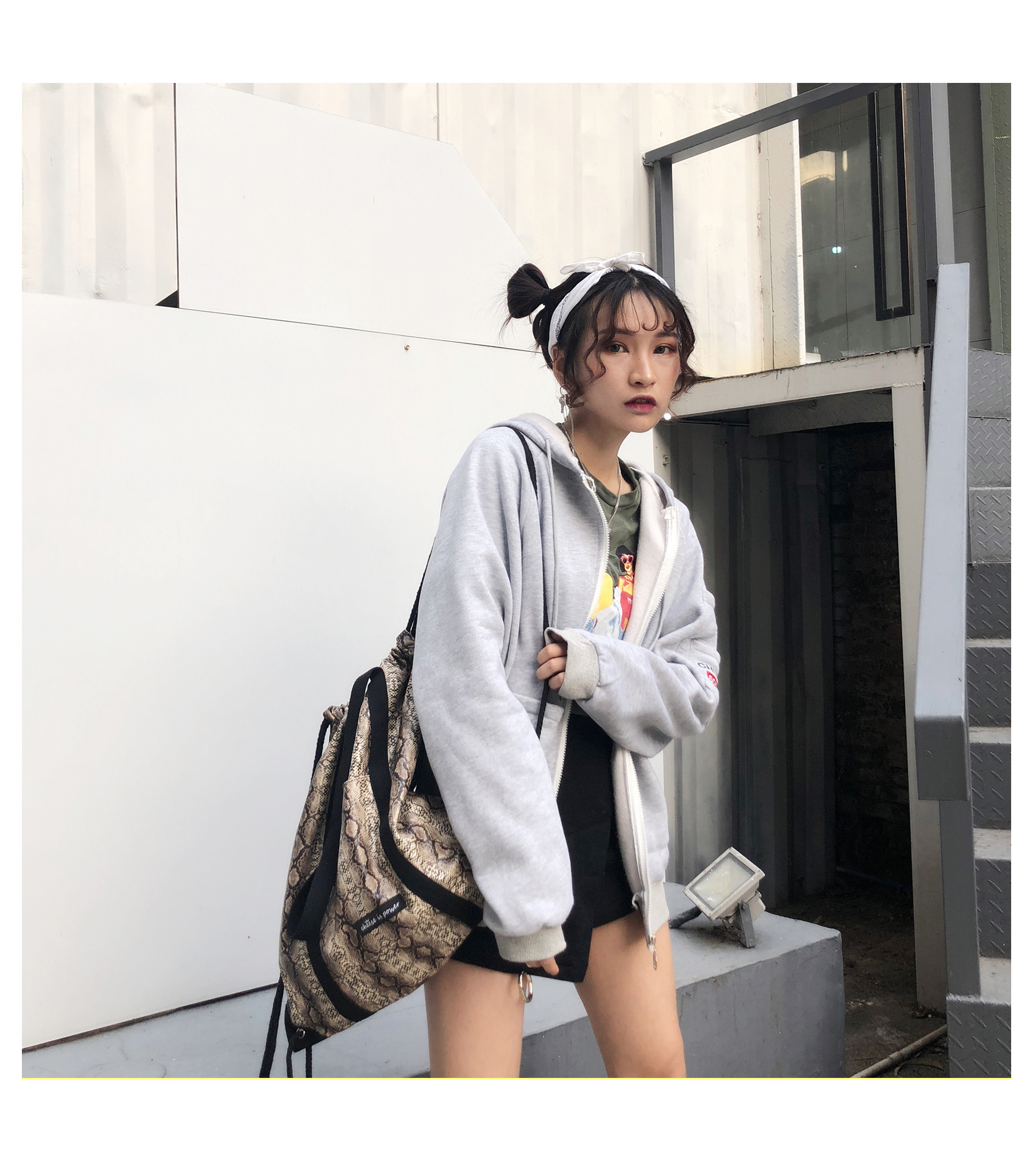 Homemade rắn in canvas dây rút túi đeo vai trong siêu lửa một vai công suất lớn ba lô thể dục - Ba lô cặp sách nữ