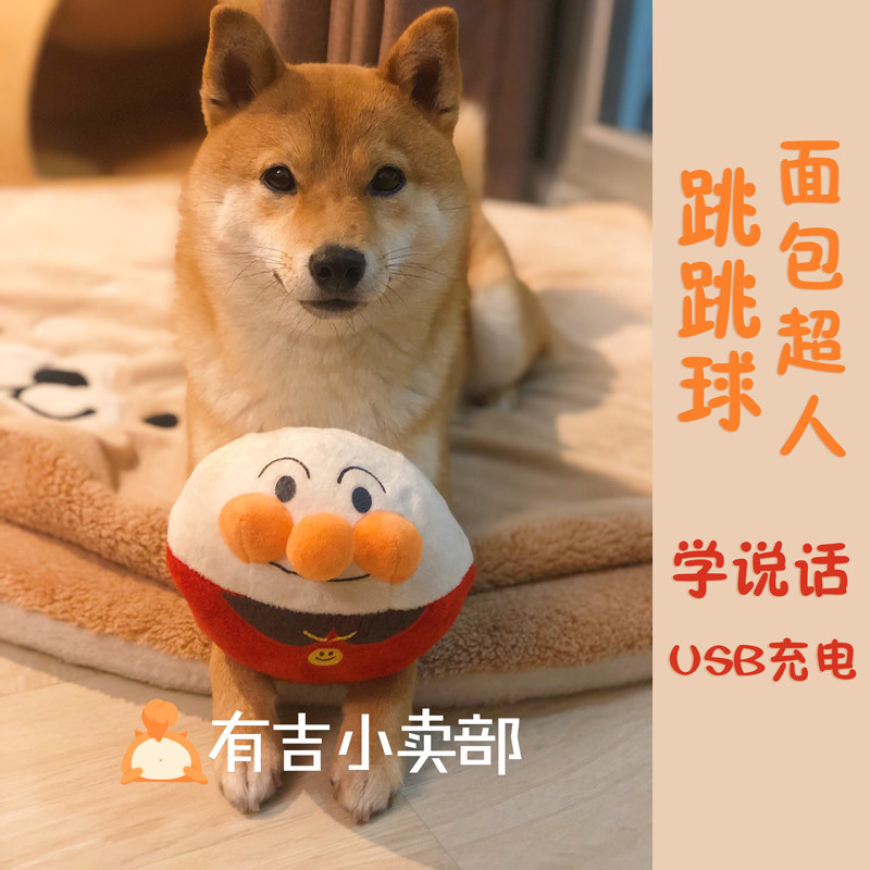 Bread Superman Puppy toy canine vocal recording plush toy Japanese trekking jumping ball net red hominin