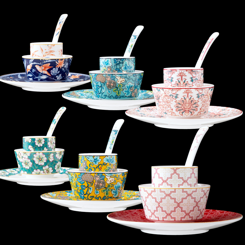 Hotel Restaurant Club Ceramic Tableware Four-Piece Set Five-Piece Set Hotel Enamel Tableware Hotel Restaurant Club Ceramic Tableware Four-Piece Set Five-Piece Set Hotel Enamel Tableware