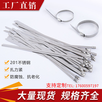 201 Stainless Steel Ties 4 6mm Self-Lock Type Charged Cable Bridge Traffic Marine Power Grid Metal Band Nylon