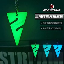 Glowdive luminous triangle key chain technical diving guide plate decorative pendant diver personalized decoration