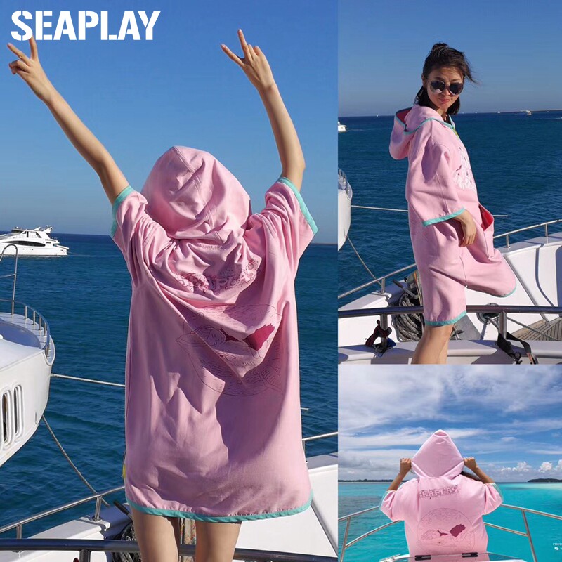 SEAPLAY Gray wings whale speed dry bath robe fast dry towel marine environmentally friendly ultra - fine fiber men and women