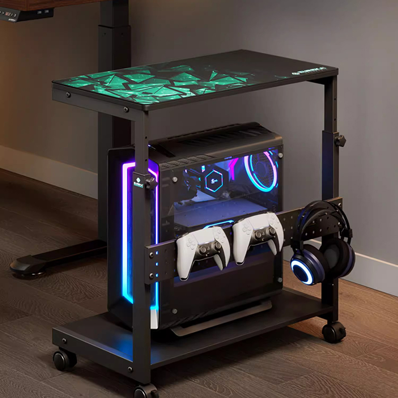 Deskside floor-standing computer main rack, layered storage rack under the desk, chassis storage rack, printer placement rack