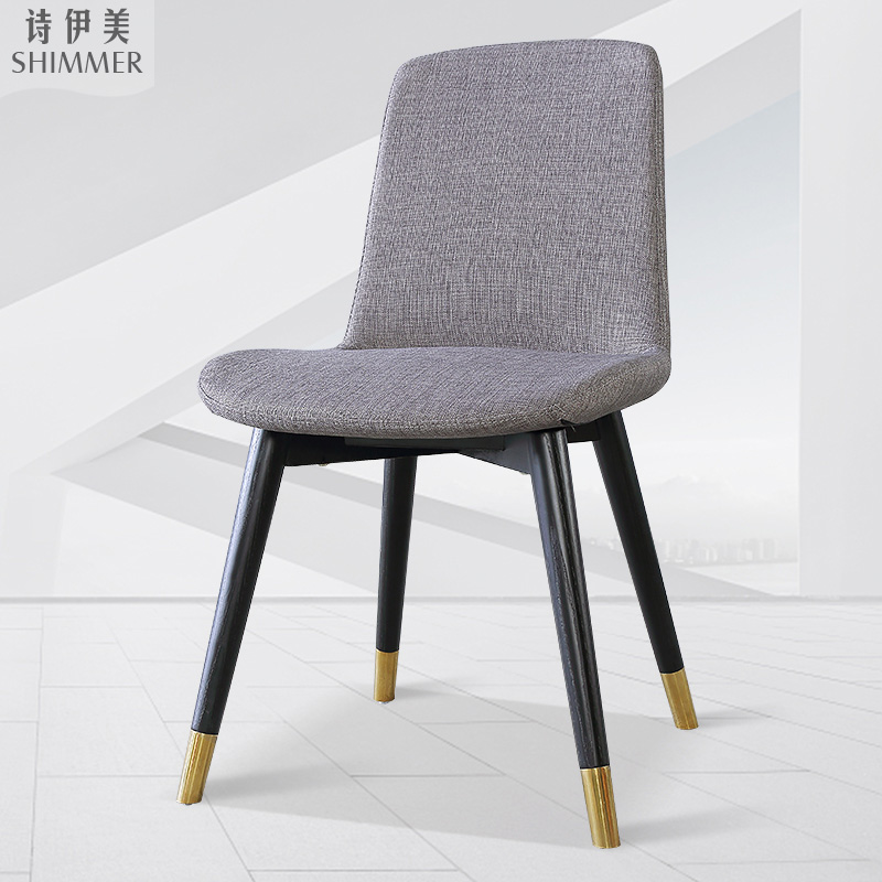 Poetry Imei Nordic Chair Solid Wood Dining Chair Modern Minima Casual Cotton Hemp Cloth Art Adult Home Dining Table And Chairs