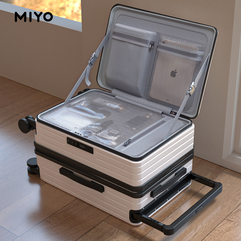 Чемодан MIYO 2025 новый чемодан с открывающейся сбоку крышкой, расширяющийся при посадке, многофункциональная широкая тележка большой вместимости, пользующийся большой популярностью. Изображение 1