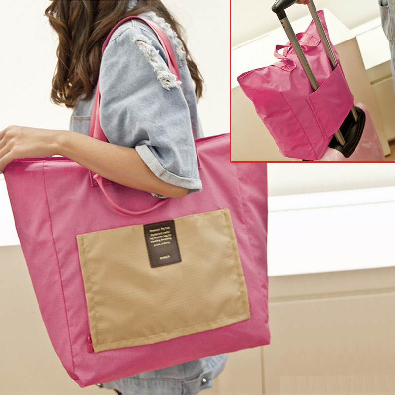 Shoulder bag travel bag women's portable Korean cute short-distance duffel bag large-capacity tie rod travel bag light and simple