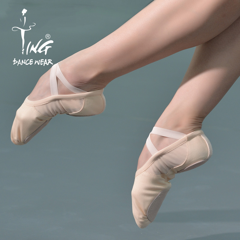 Chen Ting's 2021 new ballet dance art test body cat claw soft bottom double-layer mesh micro-elastic practice dance shoes