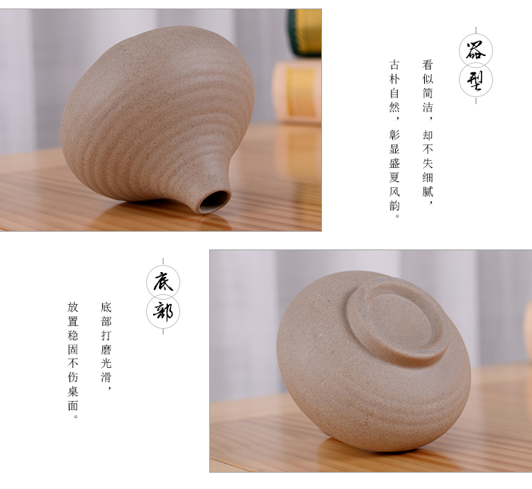 Bình thủy canh đẹp bằng đá sét đất sét đá hoa nhỏ trang trí hoa trà hoa phong cách Nhật Bản mini gốm nhỏ bình - Vase / Bồn hoa & Kệ chậu cây thông minh