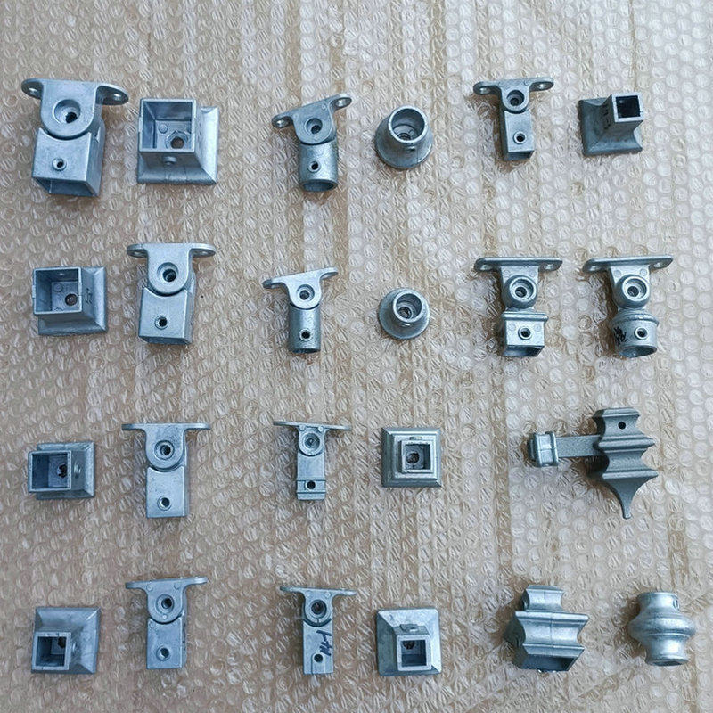 Good product preferred custom-made wrought iron stair column solid wood handrail aluminum accessories fence head side mounted slope base