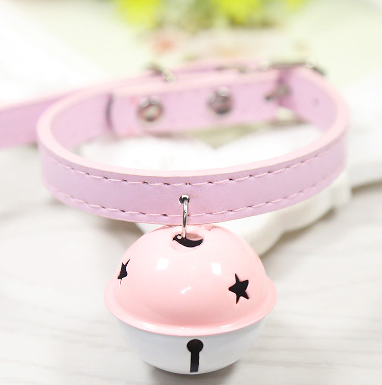Little Teddy pure collar double colored Makaron bell super large 4 cm pet dog dog cat collar