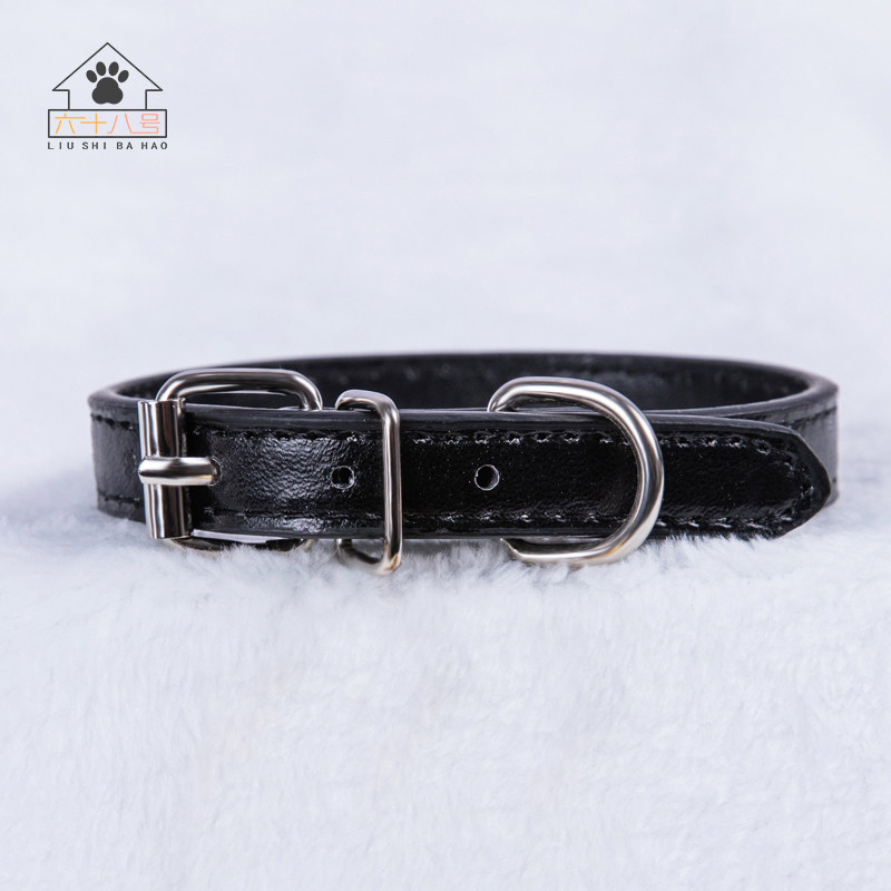 Dog cat collar light board teddy collar necklace adjustable pu leather bichon bomei chihuahua pet supplies