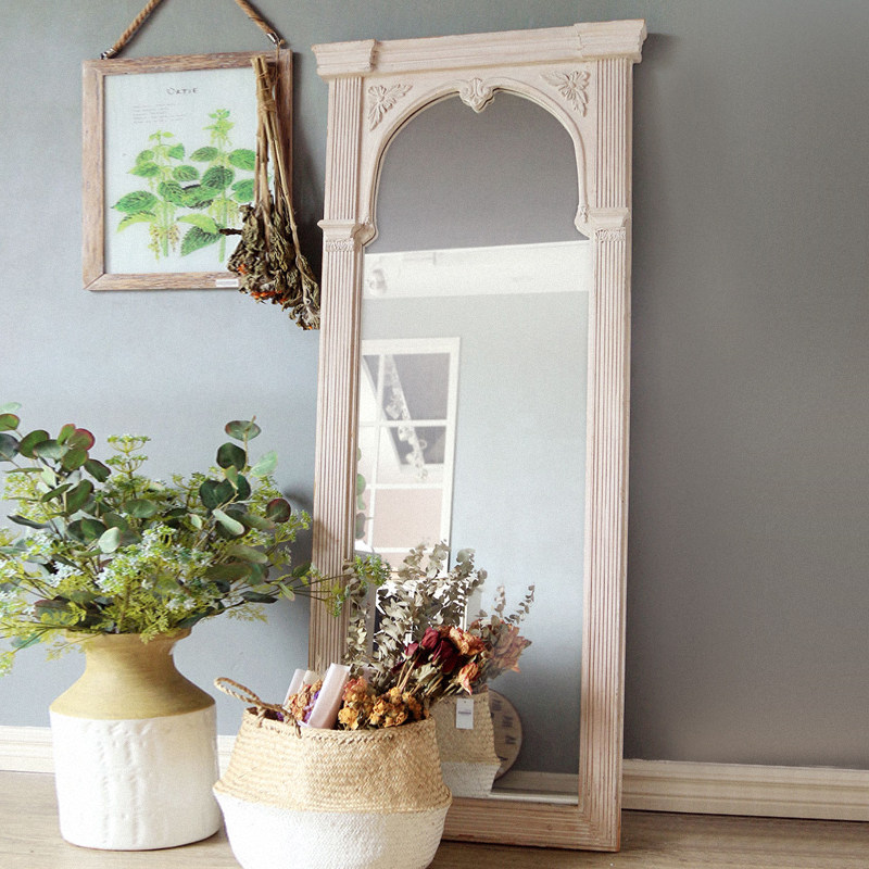 American vintage dressing mirror wall hanging cloakroom fitting mirror ins wind net red full body mirror bedroom wall floor mirror