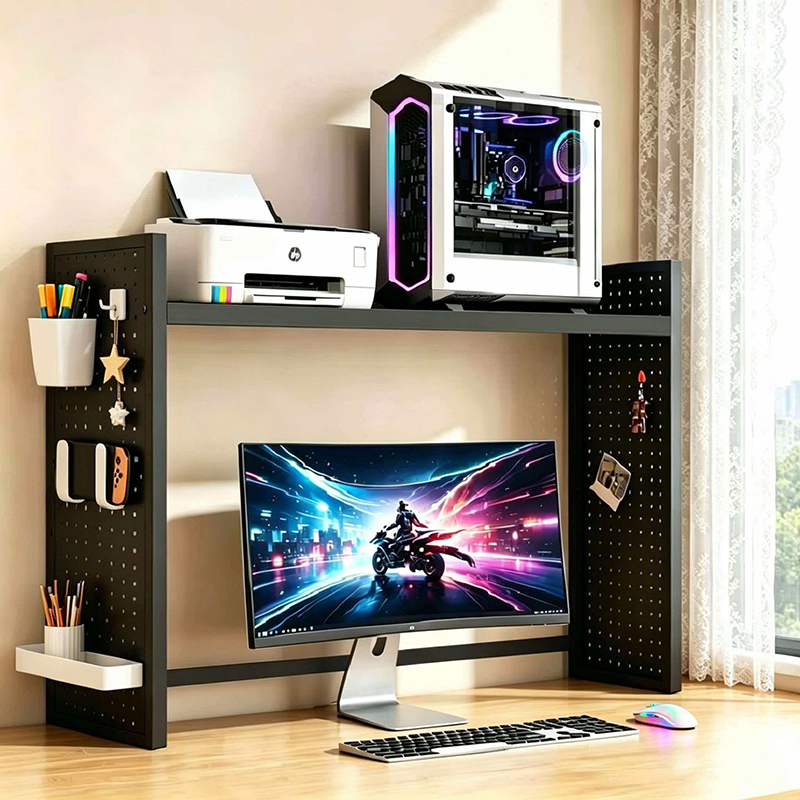 Desktop Computer Case Printer Storage Rack Bookshelf Pegboard Office Home Simple Desktop Computer Case Printer Storage Rack Bookshelf Pegboard Office Home Simple