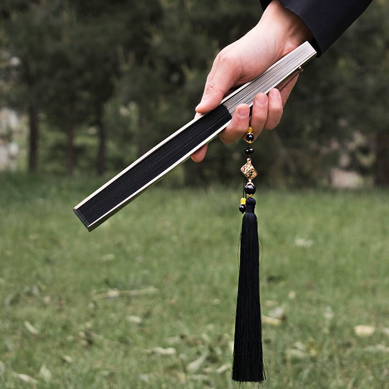 Titaner Beidou Non Stained 9-inch Metal Silk Ancient Style Folding Fan Ink Style Kung Fu Fan