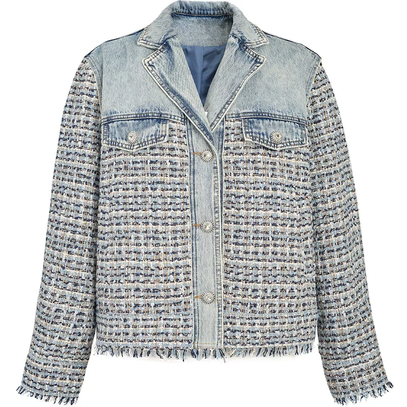 Джинсовое пальто спринговое, куртка, oversize, 3D