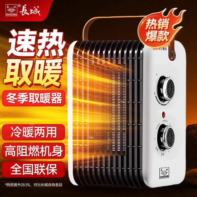 Great Wall Electric Heater for Home Use, Small White Heater, Mini Sun Heater for Office and Bathroom, Energy-Saving Small Hot Air Fan