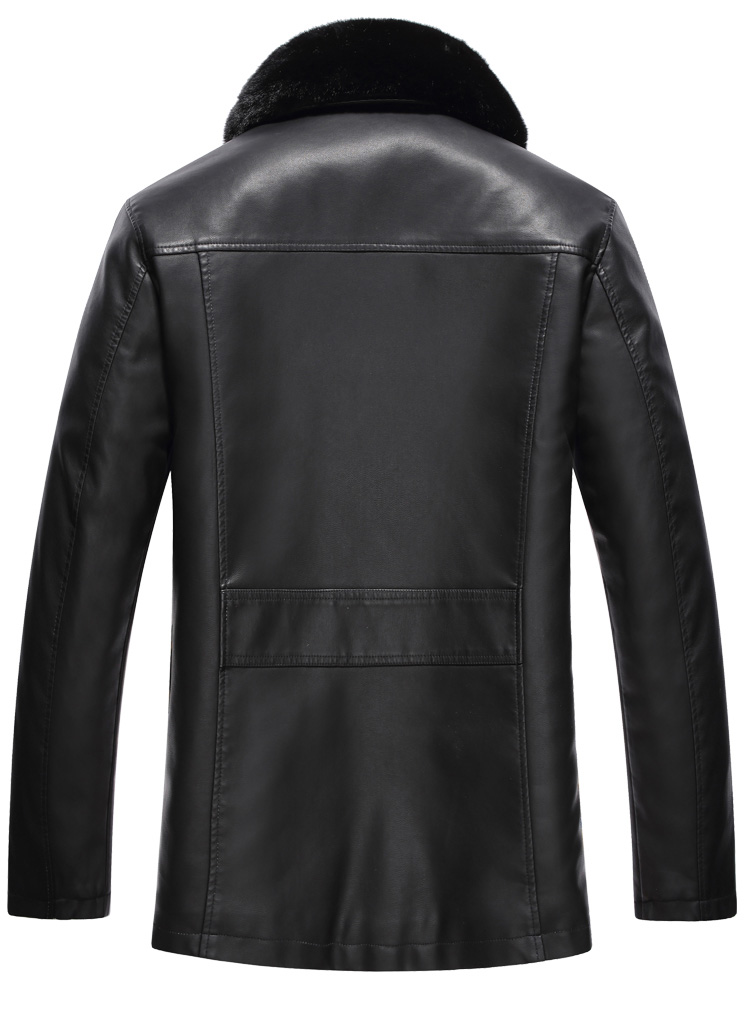 Mua áo khoác nam gram nam trung niên mùa đông cộng với nhung dày Pi Jia 40-50-60 áo khoác nam da bố áo jacket nam