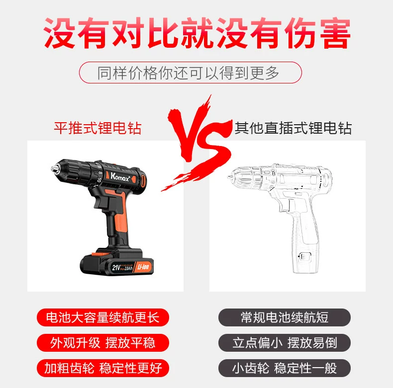 Đèn pin cho hộ gia đình có thể sạc lại tuốc nơ vít điện súng ngắn công cụ mini 12V