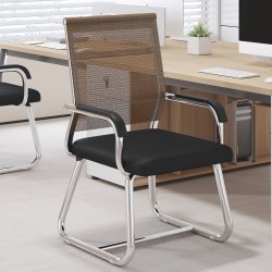 Computer Chair with Backrest for Home, Dormitory, Desk, Mahjong Chair, Bow-Shaped Office Staff Meeting Chair, Comfortable for Long Sitting